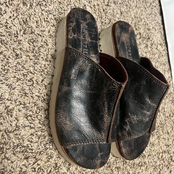 Bed Stu Fairlee II Black Lux Leather Slide Size 8.5 - Picture 2 of 5